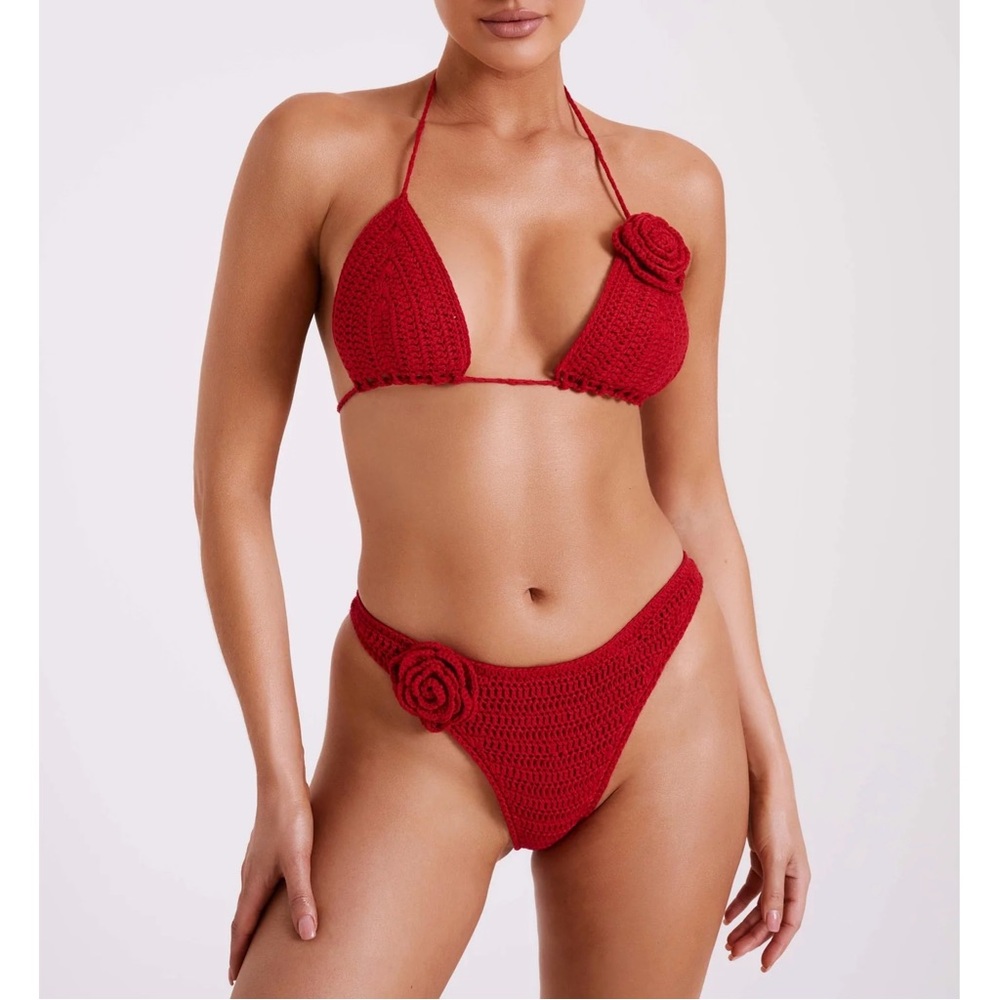 Meshki Red Crochet Bikini